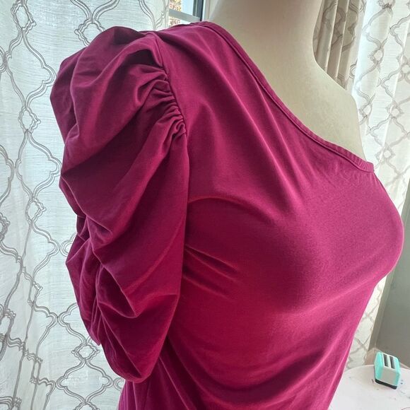 nwt Bobi la women's one‎ shoulder rouched sleeve size medium - Picture 4 of 10